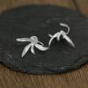 New Vintage Niche Earless Incense Holder with Iris Flower-shaped Earrings - A New Chinese-style Matte Metallic Petal-shaped Stud Earring
