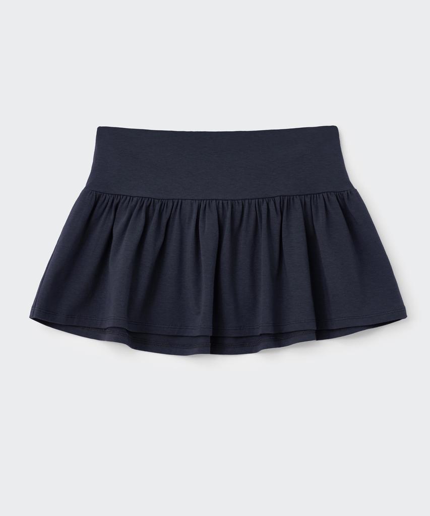 Koseumoseu Ruffle Overlay Mini Skirt (Navy)