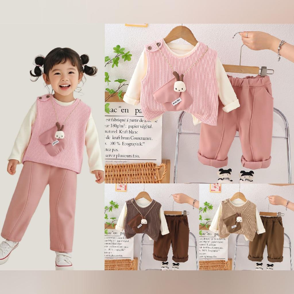 Kids Casual Long-Sleeve Set, Comfortable Daily Wear Outfits