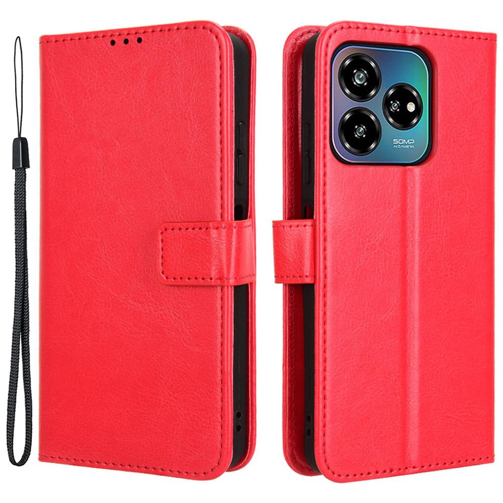 For ZTE Axon 60 Lite/Blade V60 Vita Wallet Case Crazy Horse Texture Leather Stand Phone Cover
