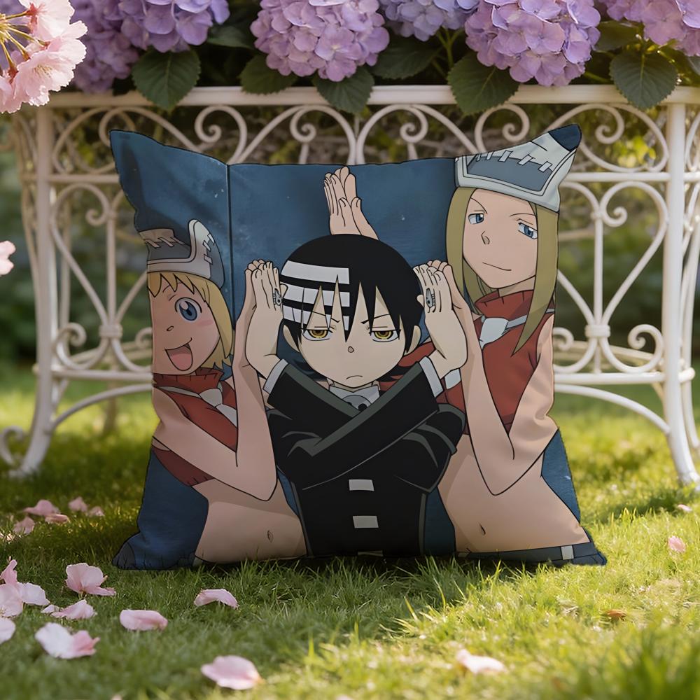 Anime S-SOUL E-EATER Cushion Cover Home & Car Dual-Scene Pillow Cover: Reversible for Premium Comfort