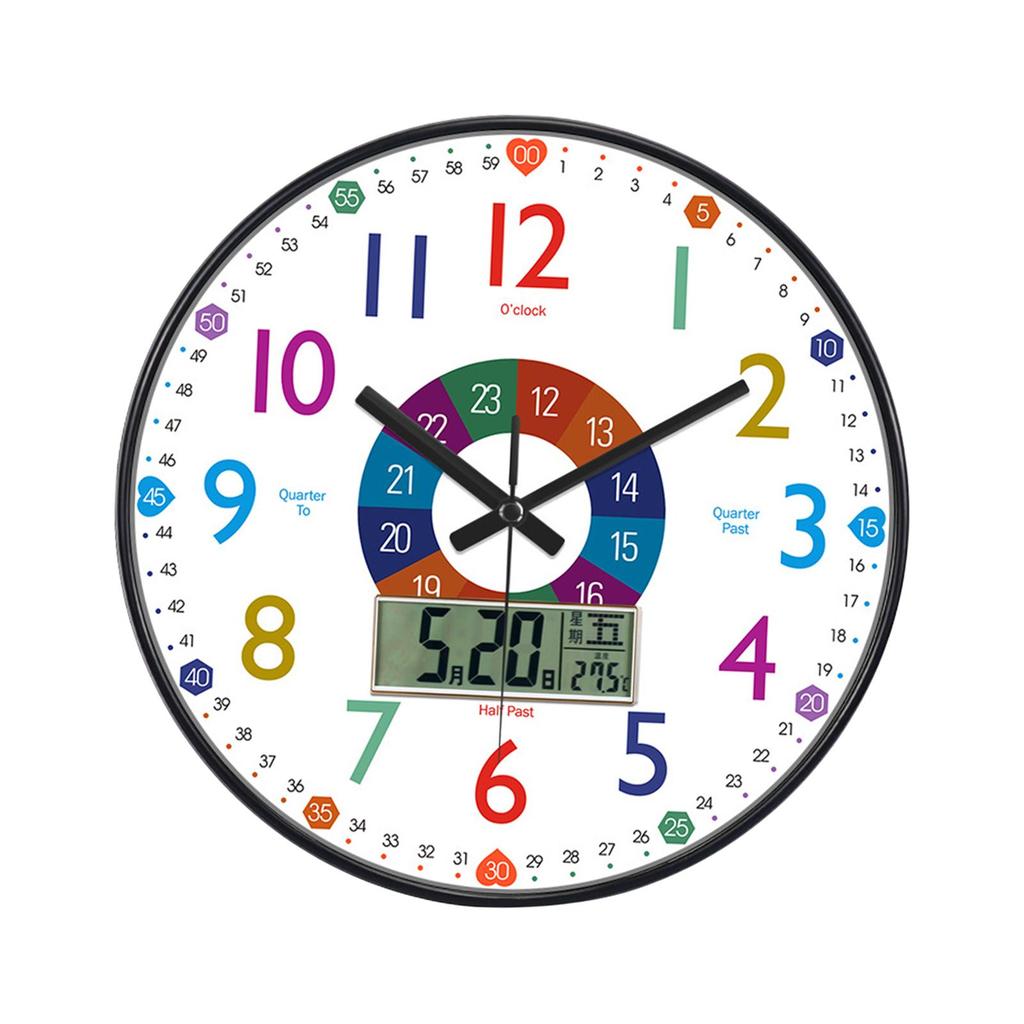 Learning Clock for Kids 12 Inch for Boys and Girls Room School Kids Room
