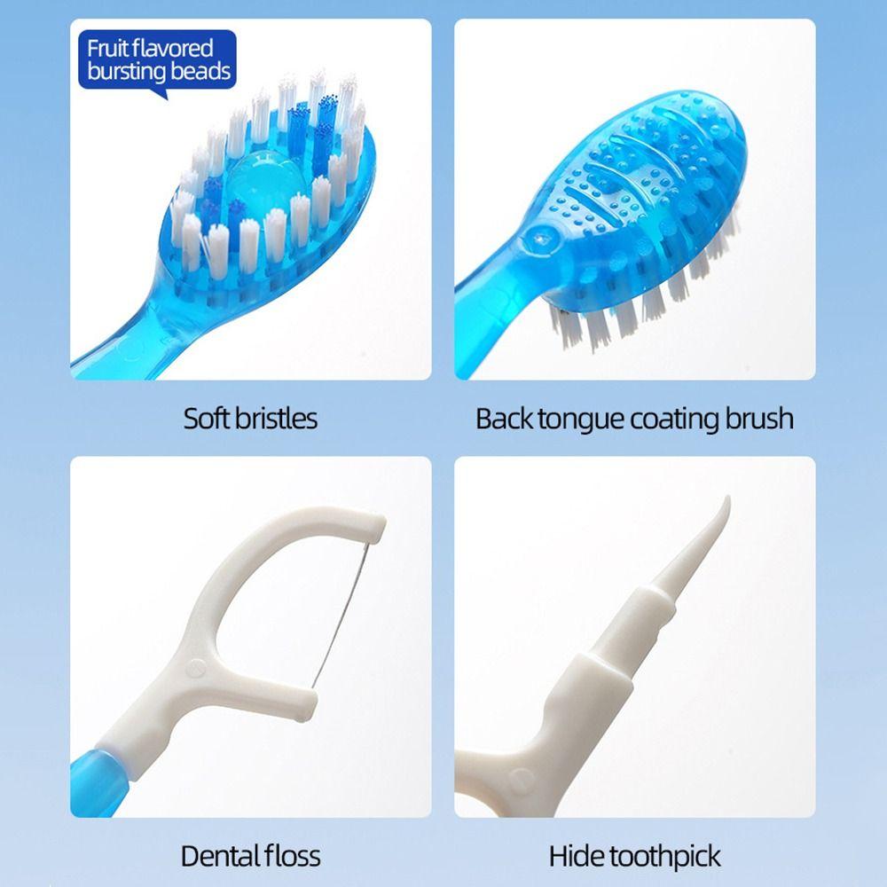 26Pcs Oral Care Mini Travel Toothbrushes 5 In 1 Toothbrush with Freshening Bead on-The-Go