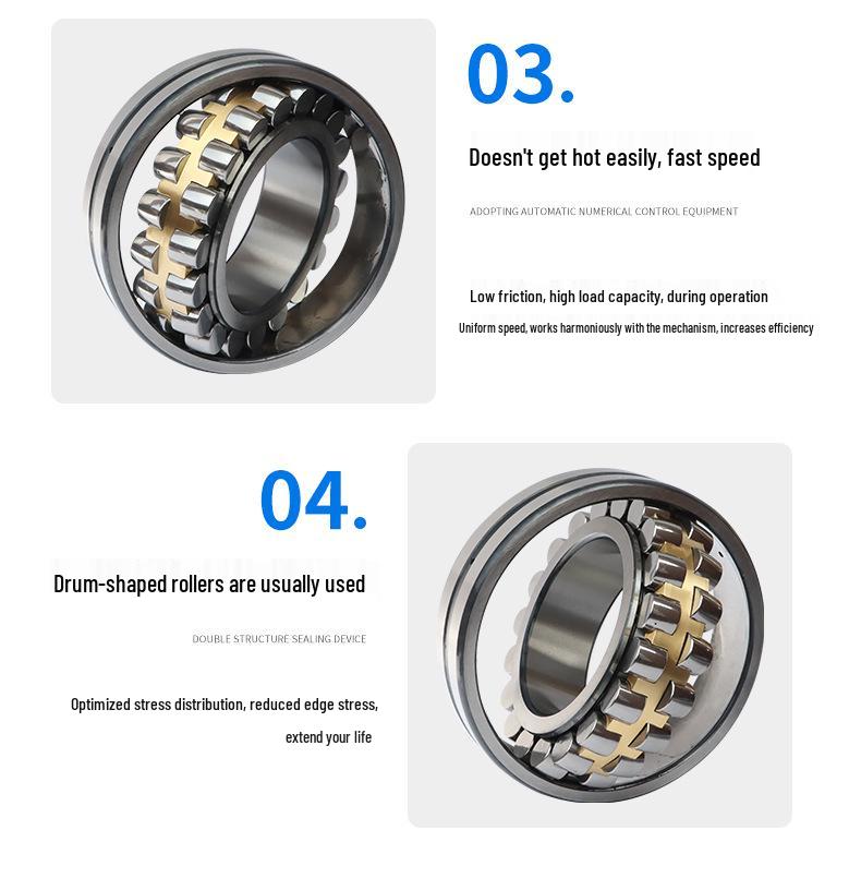 Spherical Roller Bearings for Fans: Models 22207CC, 22208CC, 22209CC, 22210CC
