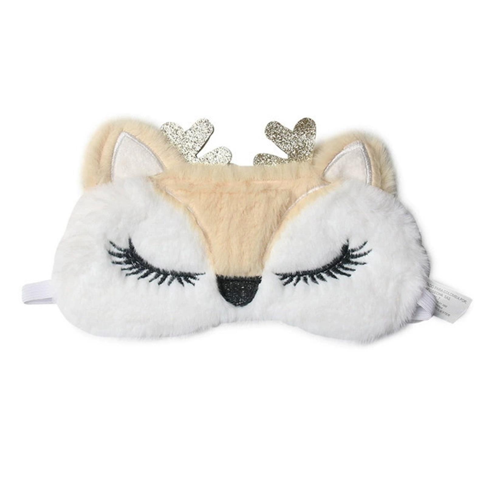 

Мультяшная плюшевая маска для глаз с животными, светоблокирующая маска для сна, милая домашняя маска для глаз для сна One Size