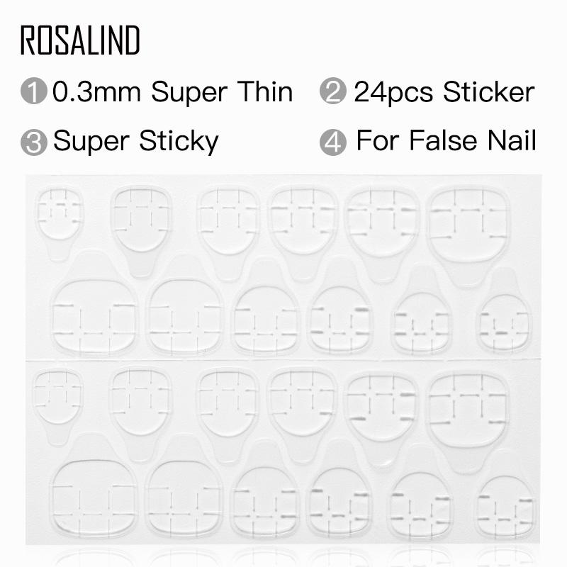 ROSALIND 5 szt. Naklejka na paznokcie paznokcie profesjonalne narzędzia do paznokci sztuczne naklejki na paznokcie super cienkie, bardzo lepkie