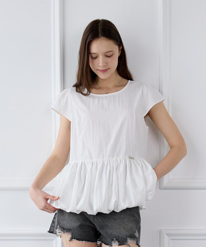 PINK PINEAPPLE Mori Puff Balloon Blouse_Ivory