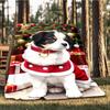 1pc Christmas puppy Outdoor Flannel Blanket , Machine Washable Perfect Gift for Birthday , Holiday Travel Accessory , Durable Material