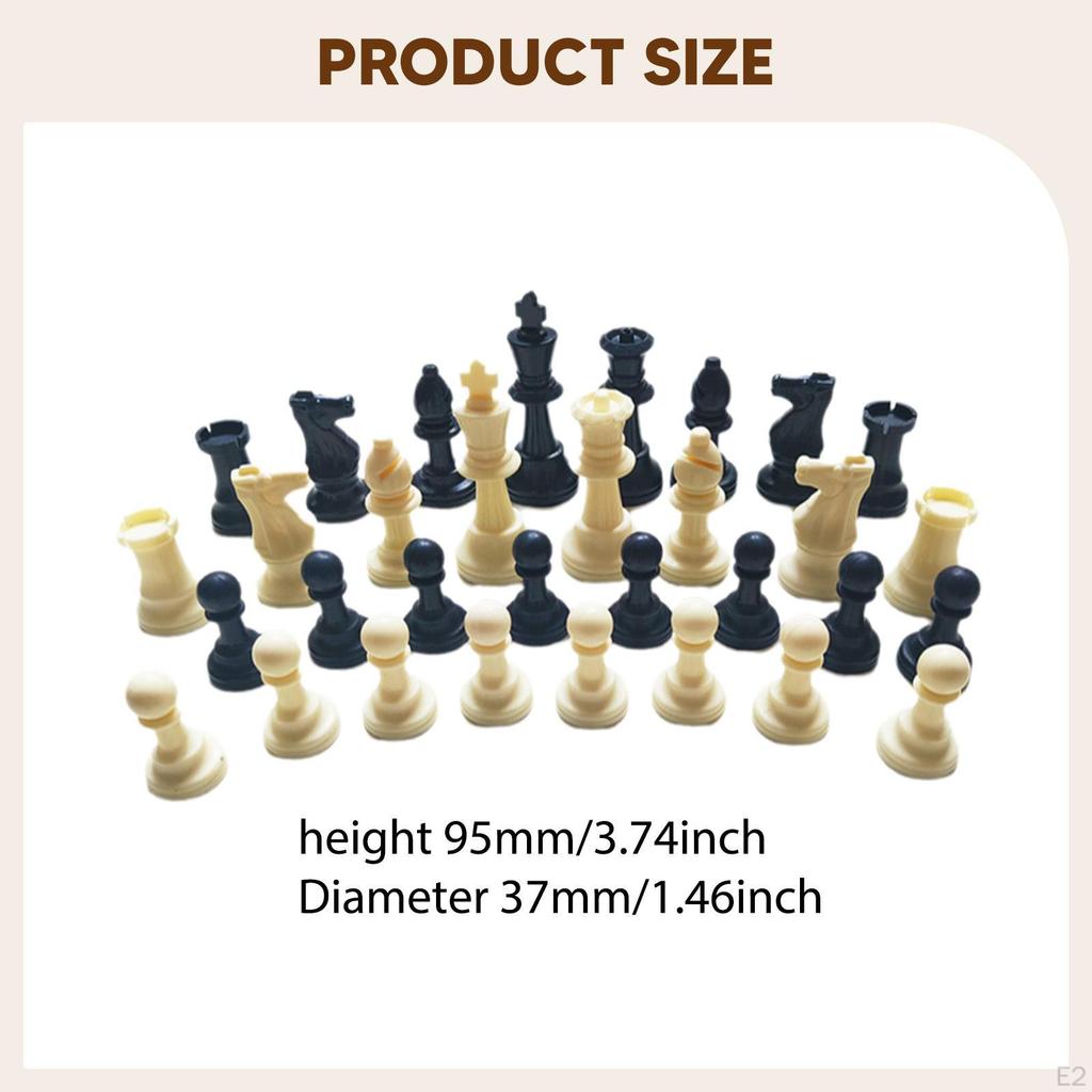 32Pcs Chess Pieces Board Game Pawns Smooth 3.74 inch King Chessmen for Professionals Kids