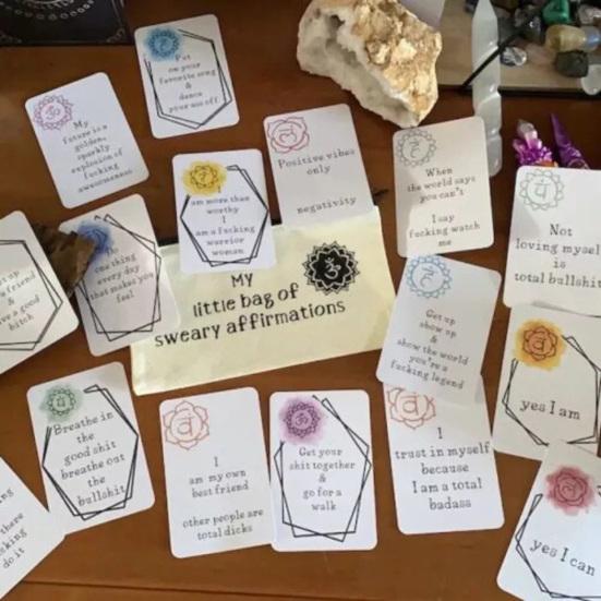 16Pcs/Set Affirmation Card Interesting Self-improvement with Storage Bag Best Friend Self-Worth Gift Birthday Card Party Supplies