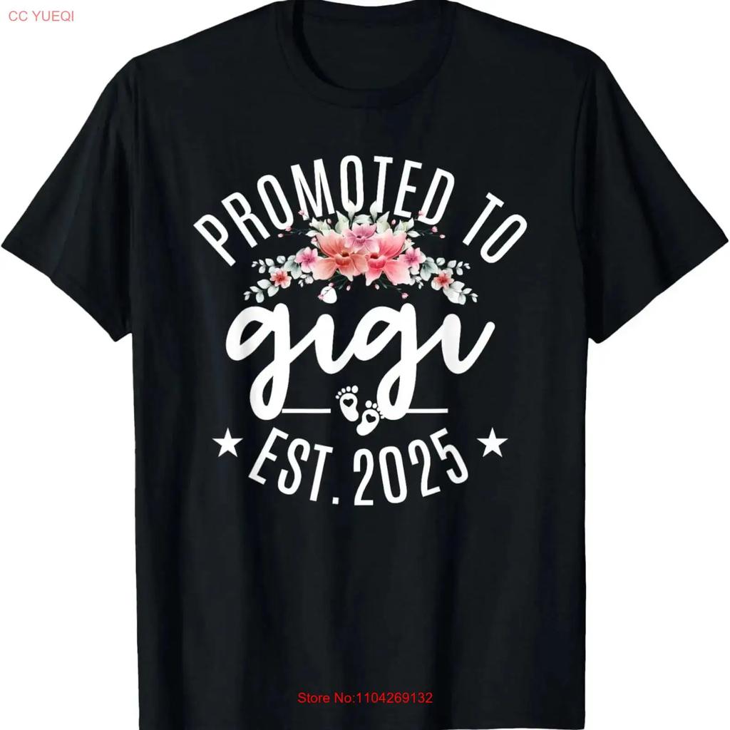 Promoted To Gigi 2025 Flower First Time New Grandmother Cute T Shirt Vintage Stylish Fashion Designer Clothes Versatile