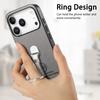 For iPhone 17 Pro Case Folding Kickstand Twill Texture Leather Back Cover