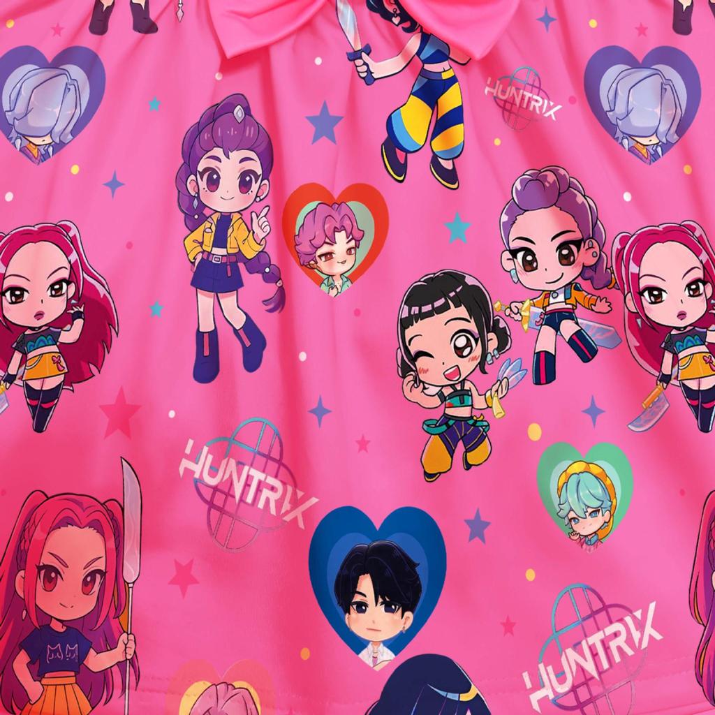 New Style Demon Hunter Girl Print Bowknot Children's Formal Dress