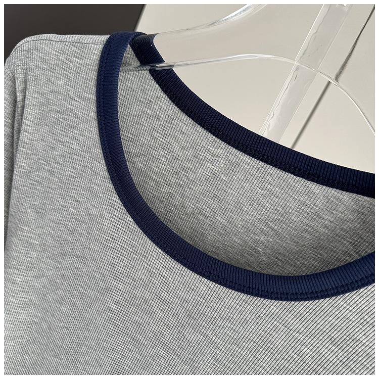 Standard Shoulder Casual Short Sleeve Tee Modal Ribbed Plus Size Loose Top Versatile Breathable Soft Material Flattering Slim Women Top