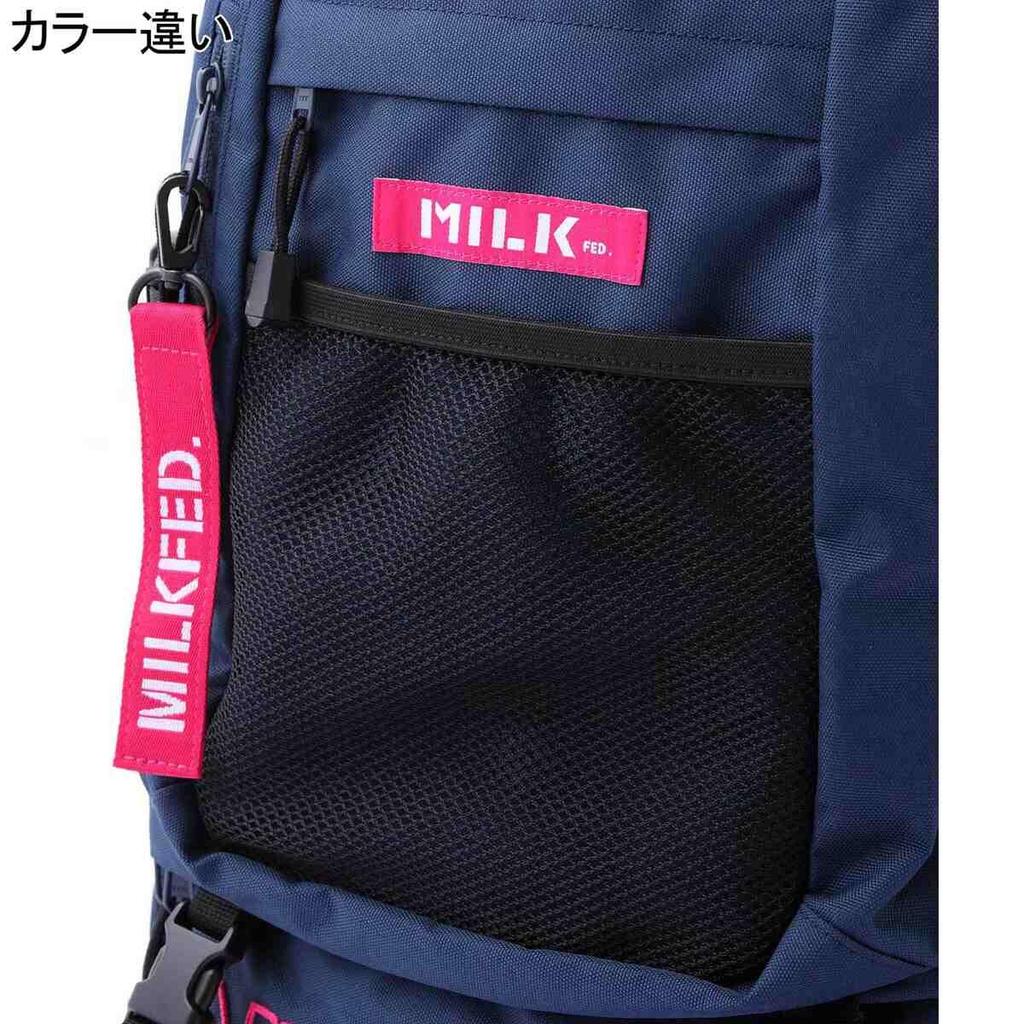 Milkfed NEO EMBROIDERY BIG BACKPACK BAR 3192048 BLACK