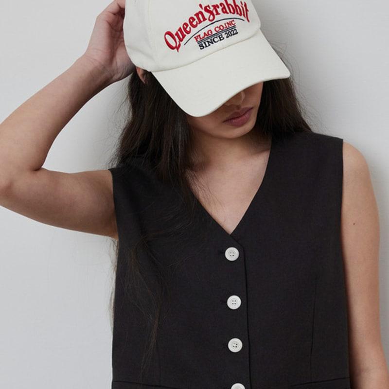 

Q’SRB QSRB Cotton Chino Lettering Baseball Cap Navy