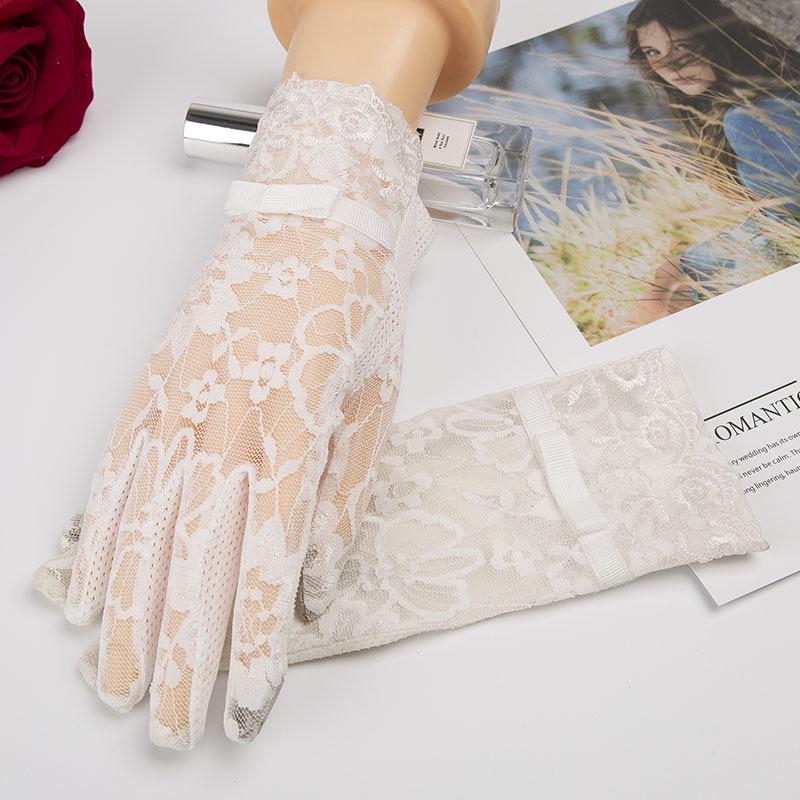 Women's UV Protection Summer Gloves: Thin Ice Silk, Lace, Elastic, Non-Slip, Touchscreen for Driving, Cycling, Electric Scooter