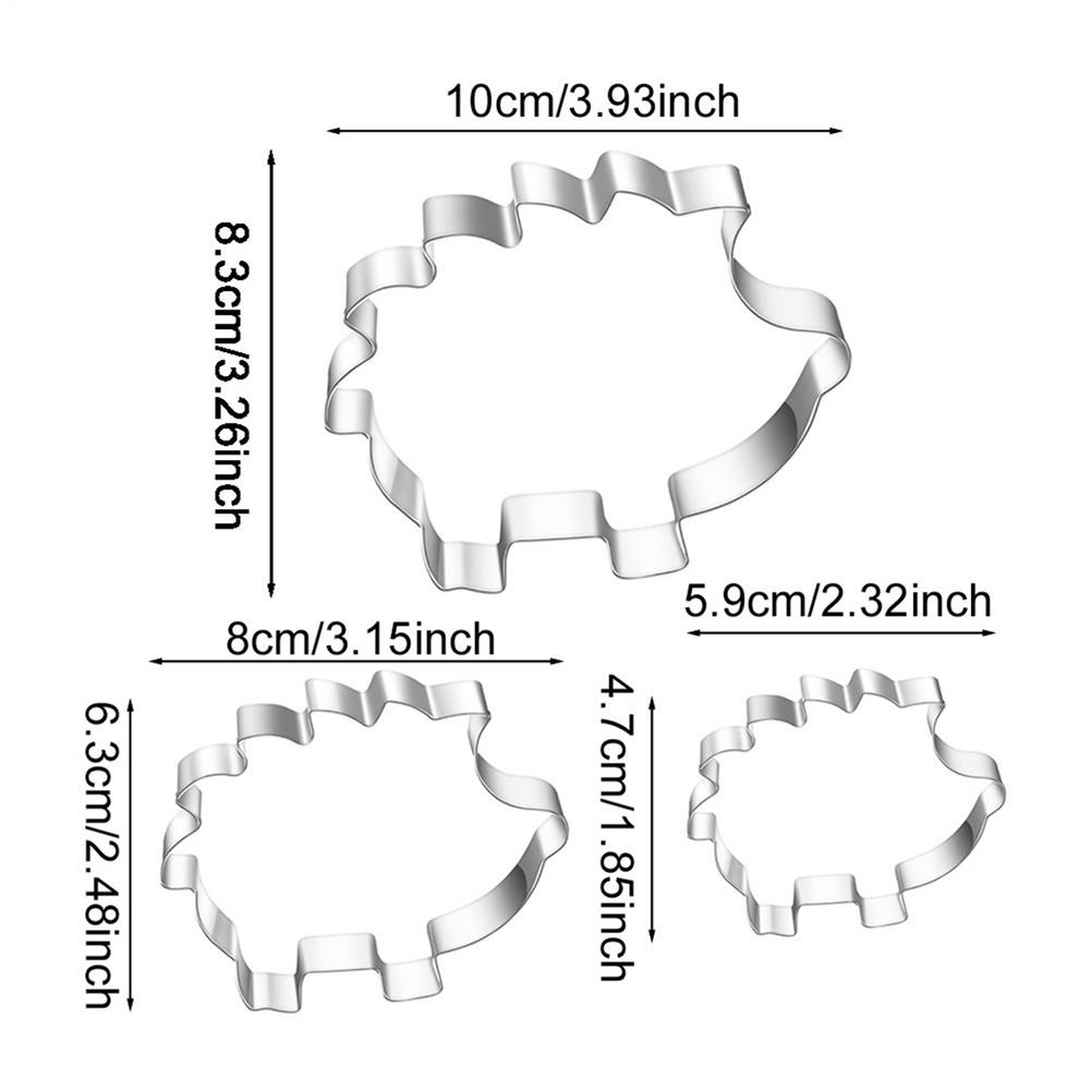

Biscuits Cutters For Baking 3 Pieces Hedgehog Motif Easy Demold Baking Tools Stainless Steel Molds For Cookies For Fruit