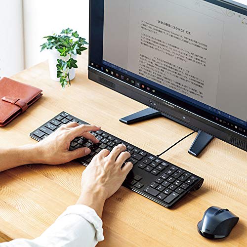 Sanwa Supply Wired Slim Keyboard USB Connection Japanese Layout 112 Keys Pantograph Black SKB-SL33BK