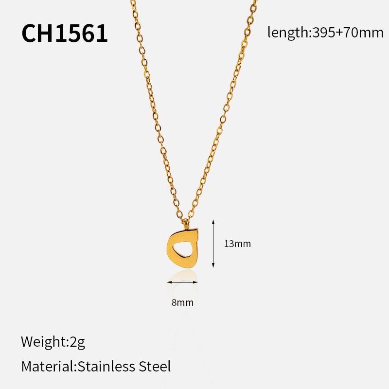 Hot Selling 18k Arabic Letter Pendant Stainless Steel Necklace Stylish Simple Titanium Steel Clavicle Chain