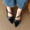 Women's Flats Pointed Toe Mary Jane Shoes for Women Elegant Dress Shoes Oblique Strap Ladies Shoes