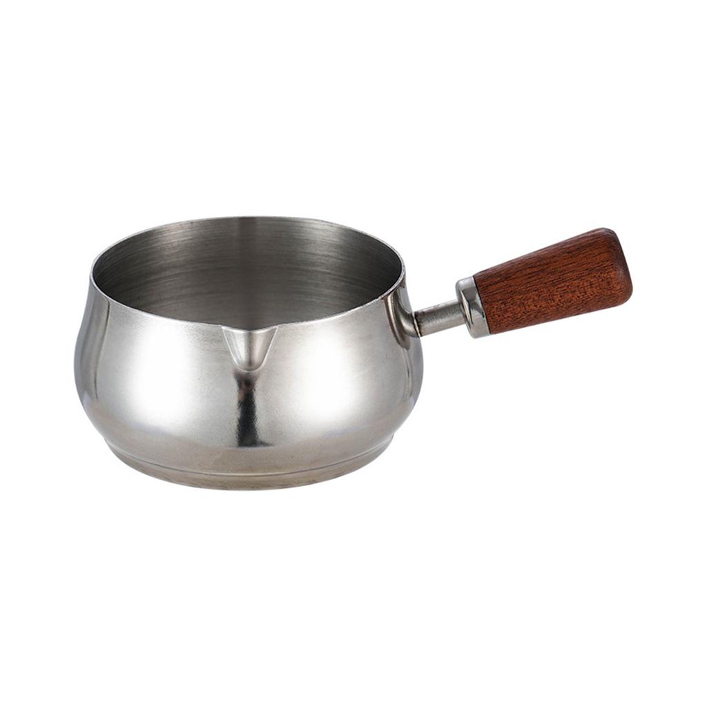 RVS Schenkbekers Met Houten Handvat Chocolade Smeltpan Perfect Voor Koffie En Chocolade Smelten