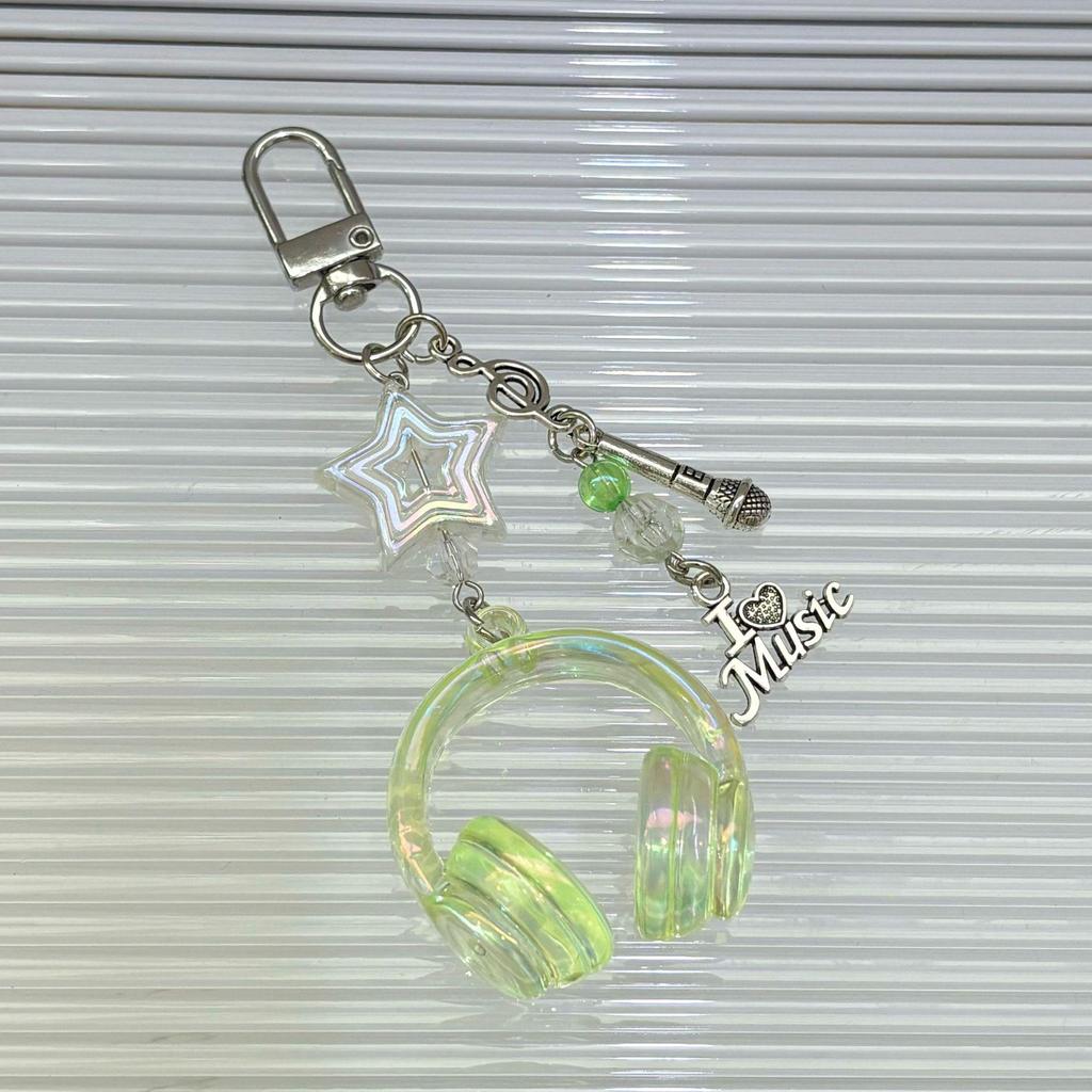 Colorful Earphone Pendant Keychain: Cool and Sweet Bag Charm, Perfect Bestie Gift