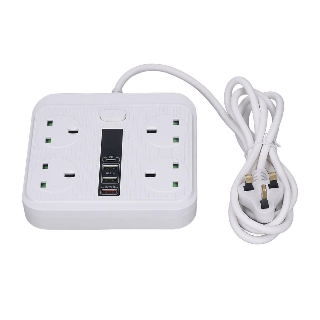 Power Socket Multifunction 8 In 1 USB PD QC Port with 2m Cable for Home