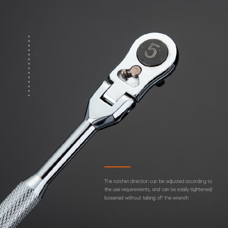 2 in 1 Flexible Head Wrench Steel Industrial Ratcheting Wrench Polishing Flexible Head Ratchet Combination Wrench