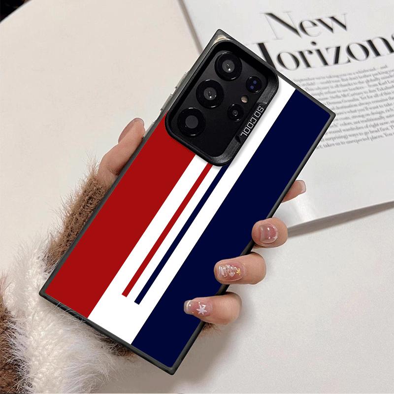 Luxury Sports Line Cool Stripe Soft Phone Case for Samsung Galaxy S24 S25 FE S26 Edge S23 Ultra S22 Plus S21 + Shockproof Cover