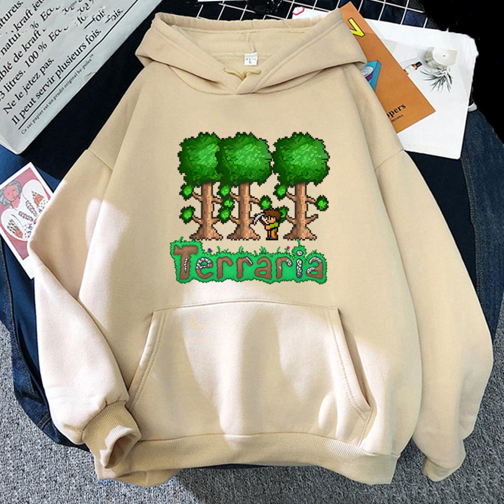 

Толстовка Terraria 2026 Новий Піксельний Стиль ГРА Футболки з Довгим Рукавом Одяг Зручні Худі XXXL хакі