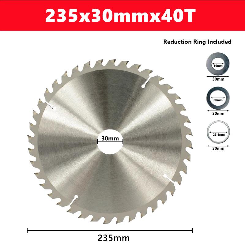 235mm Saw Blade 24T/10T/48T Aperture 30mm Wood Saw Blade Carbide Tipped TCT Wood Cutting Disc Woodworking Tools