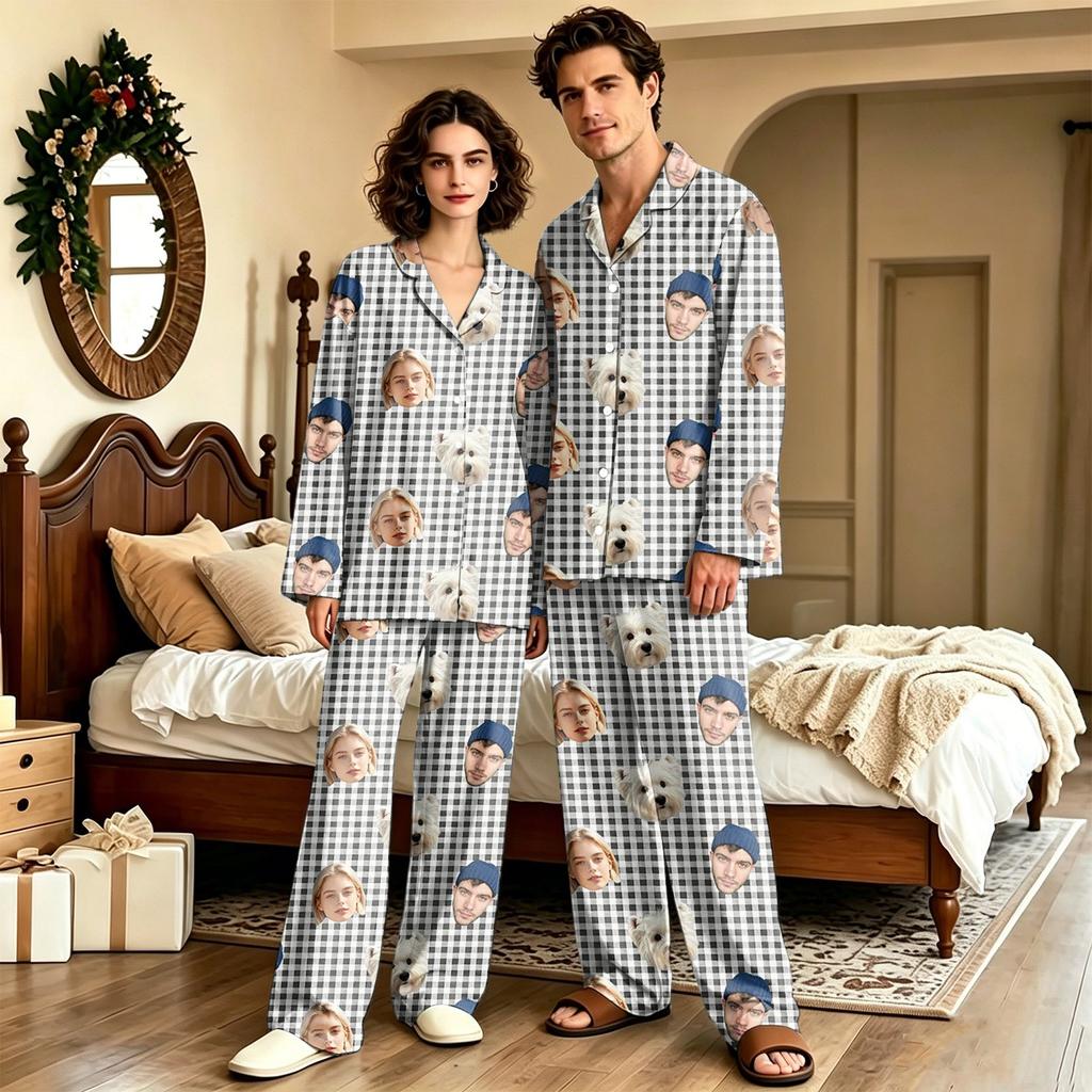 Unisex Long Sleeve Long Pants Pajama Set - Casual Loungewear Sleepwear for Men and Women