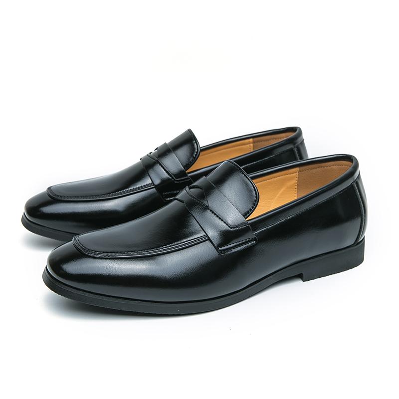 Brand Pointed Business Office Shoes Lightweight Soft and Comfortable Soles Loafers Shoes Fashionable Low Cut Men's Leather Shoes