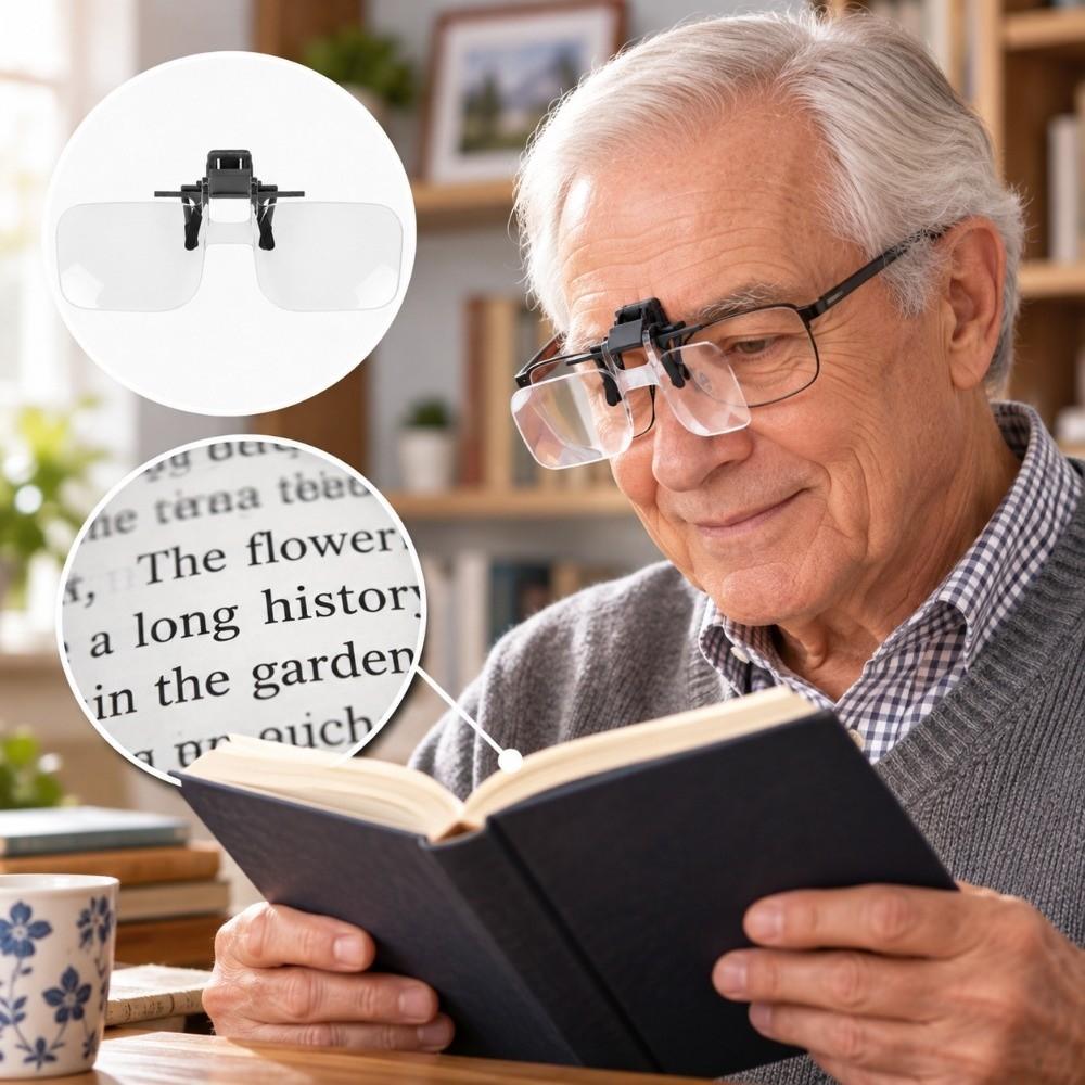 1pcs Clip On Style Clip On Magnifying Glass Reading Magnifying Glasses Reading Books