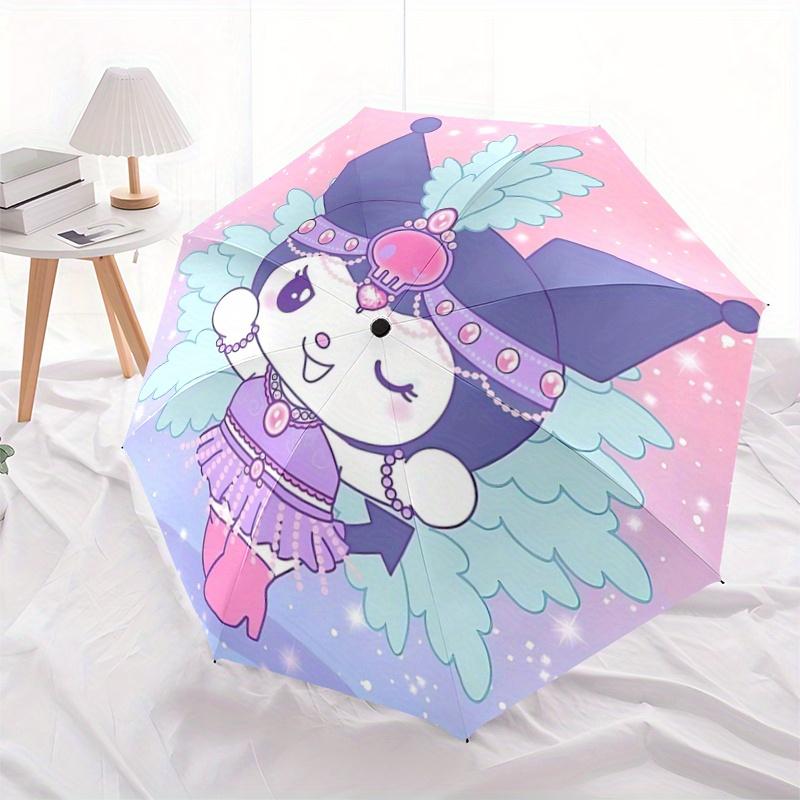 1pc Kuromi Dance Durable Cartoon Folding Umbrella, Portable 3-Fold Compact Umbrella for Men and Women, Suitable for Travel or Daily Use.V048