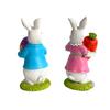 Easter Bunny Resin Craft Figurine Garden Decorative Item Realistic Animal Ornament