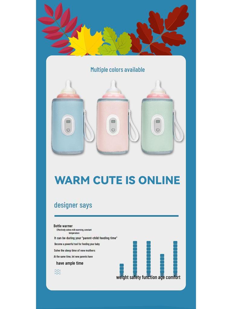 Universal Portable Baby Bottle Insulated Sleeve for Constant Temperature and Heating