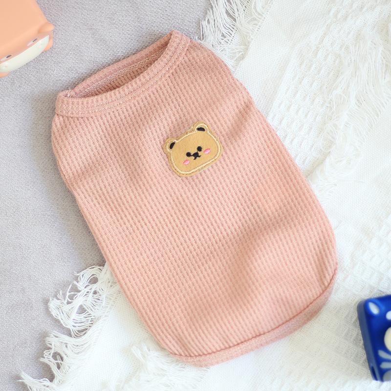 Bear Vest Pet Dog Clothes Cat Solid T-shirt Clothing Dogs Thin Small Fashion Chihuahua Summer Breathable Girl Pug Pet Vest York