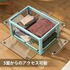Rakukatsu Storage Box Folding Case Lid Clothing 5-Sided Opening Stackable Width 51.5Depth 36Height 30cm (L3 pieces White)