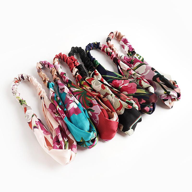 Satin Elastic Crossed Headband Geranium Ladies Hair Accessories Girls Headband