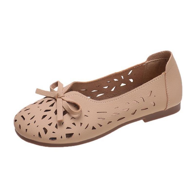 Flat-soled Womens Shoes New Flat-Soled Non-Slip Hollowed Out Breathable Womens Sandals Summer 2025 Lazy Flat Bottom Casual Shoes