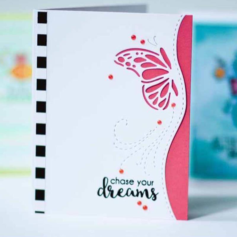 Flying Butterfly Border Borderline Edge Metal Cutting Dies Stencils Card Making Decorative Embossing