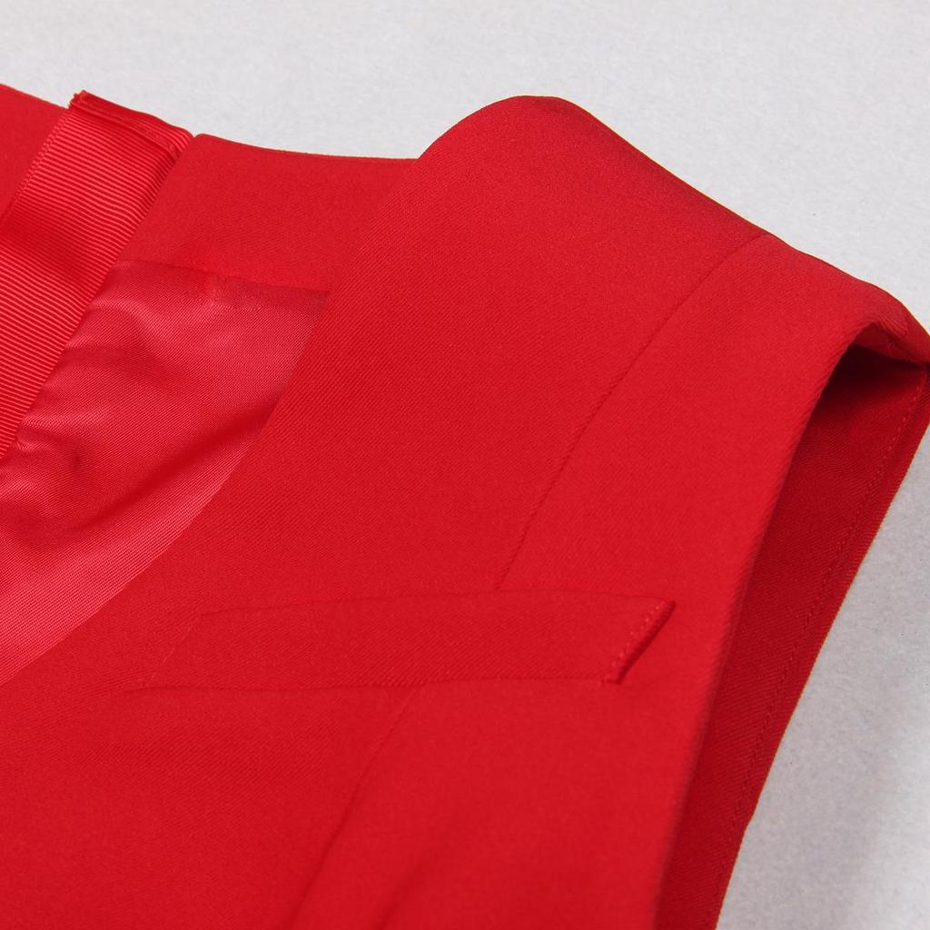 Verfügbar Sommer 2025: Elegantes tailliertes ärmelloses Damen-Anzugkleid