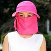 Fashion Uv Protection Fisherman Cap Removable Face Neck Cover Bucket Hats Zipper Visor Hats Outdoor Fishing Cycling
