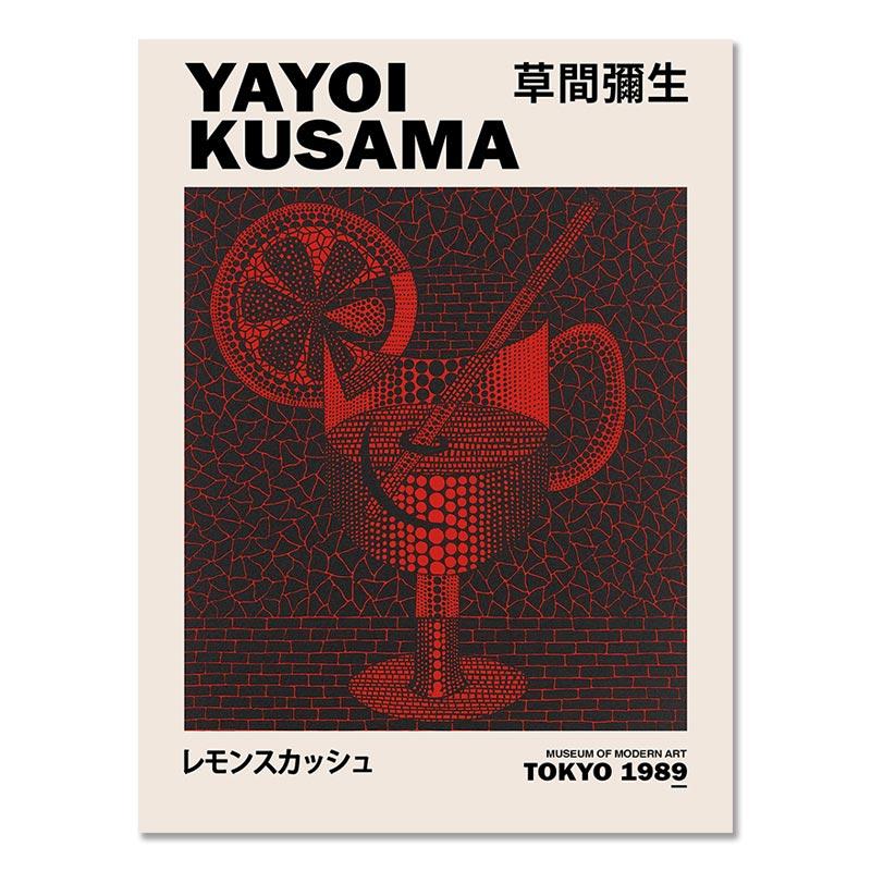 Abstract Yayoi Kusama Poster Gallery Exhibition Wall Art Prints Museum Japan Canvas Painting Retro Living Room Home Decoration