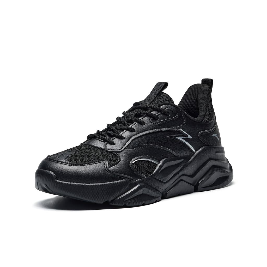 Anta Unrestrained Series Versatile Low-Top Casual Shoes Men Sneakers Black Silver 912638821-4
