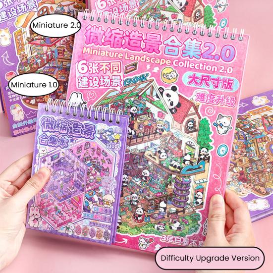 DIY 3D Scene Sticker Collection Book for Kids Adults Make Your Own Shop House Stickers for Relief Stress Pass The Time