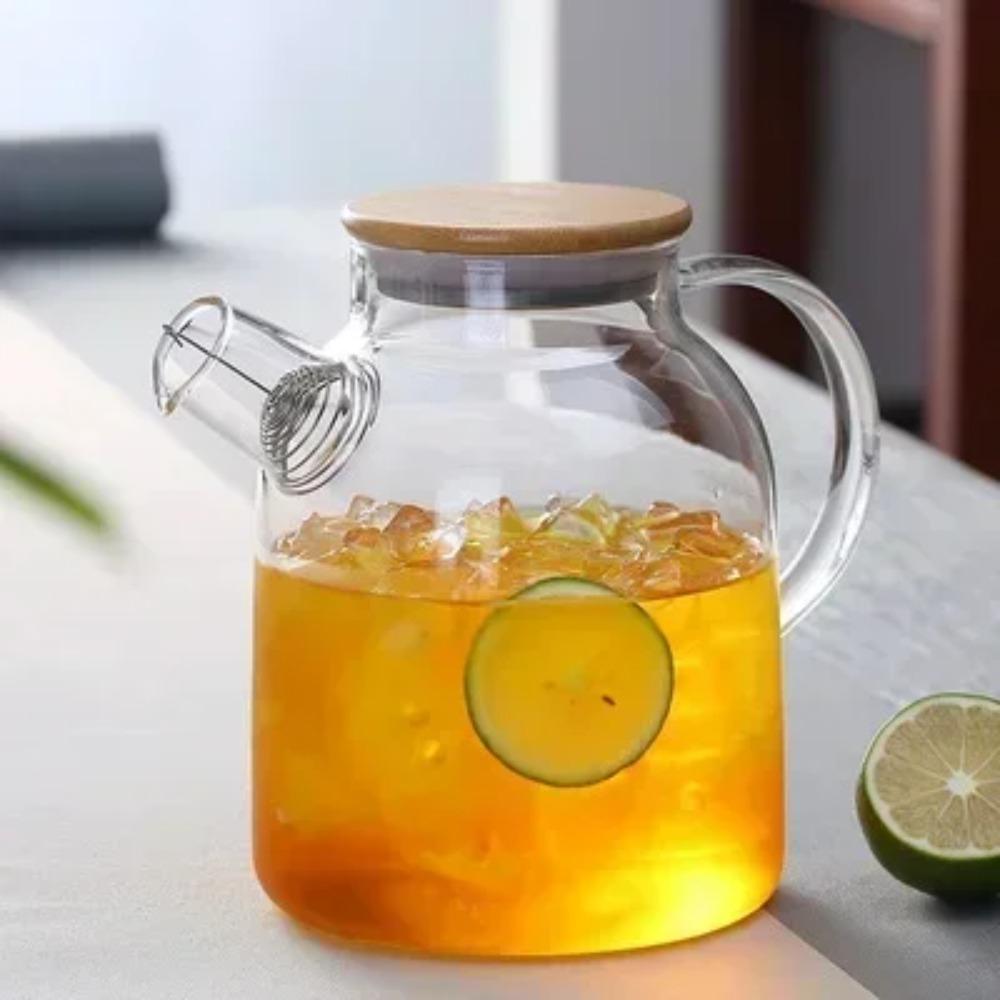 Transparente Borosilikatglas-Teekanne Hitzebeständig Groß Klar Teekanne Blütentee-Set Puer Kessel Tasse Büro Zuhause Werkzeug