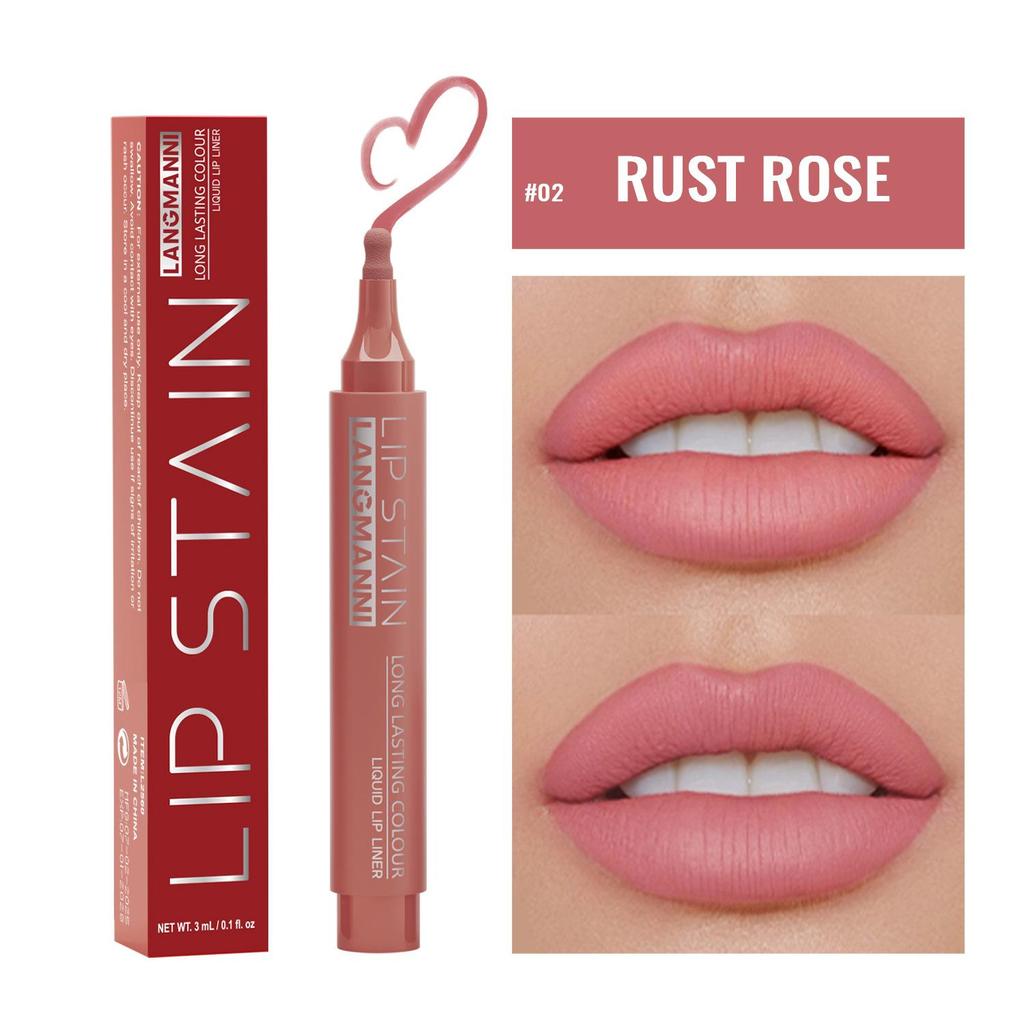 Makeup Lipstick Lips Dye Marker Pen Long-lasting Hydrating Waterproof Matte Lip Gloss Lipliner Contour Non-stick Cup Lip Stain